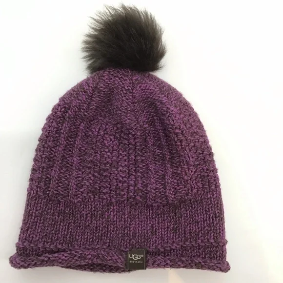 UGG | Accessories | Ugg Knit Beanie With Faux Fur Pom Pom  display picture 1